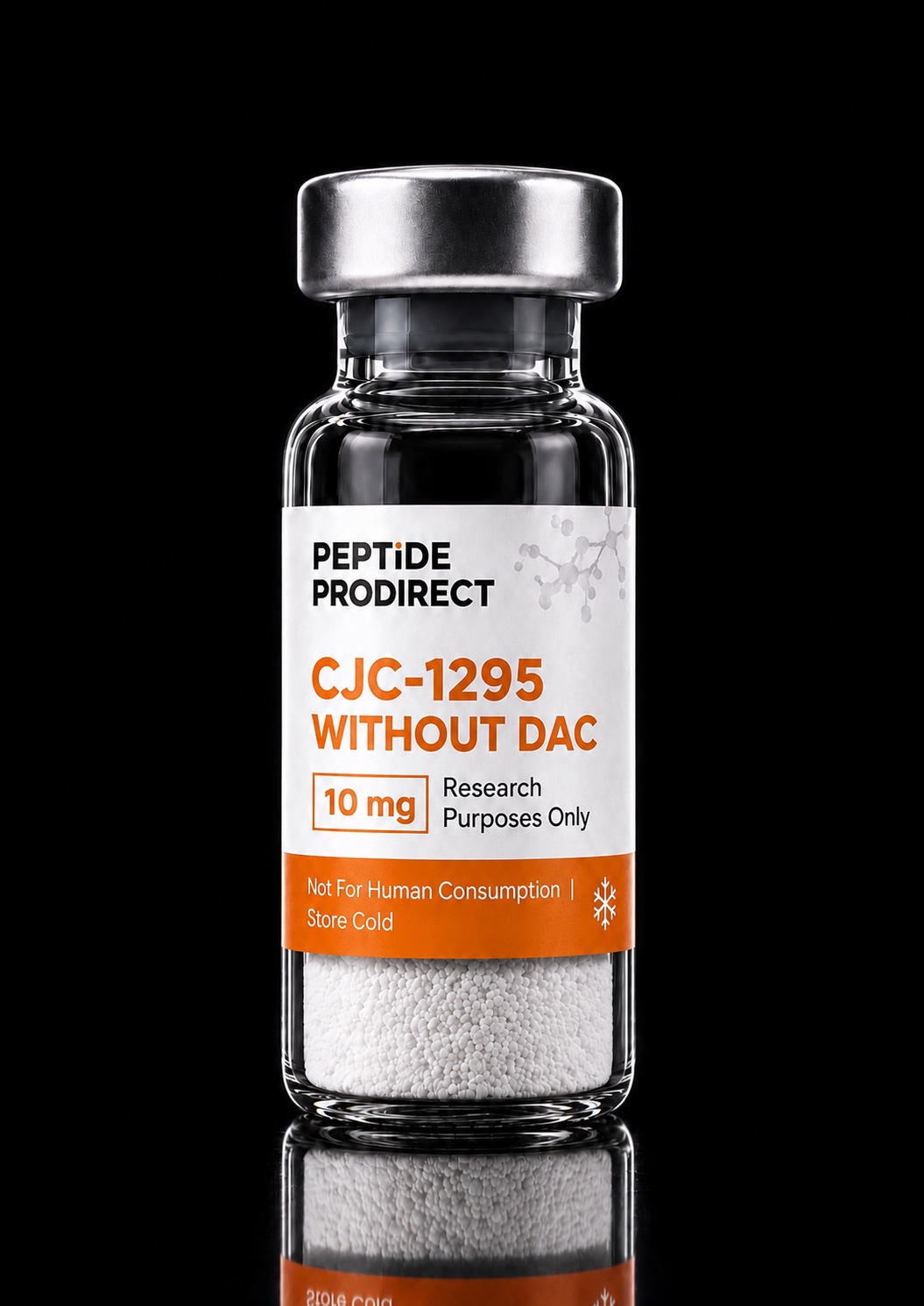 Peptide Prodirect CJC-1295 without DAC research-material vial in a black studio